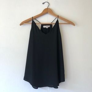 NWOT LOFT Black Scalloped Flowy Tank Top